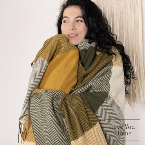 LYHome Wolldecke aus Merinowolle, Kuscheldecke für Sofa & Bett, 140x200 cm – Ansicht 5