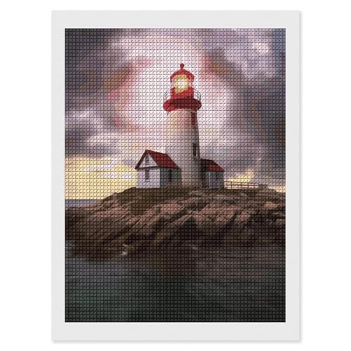 Kit peinture diamant 5D phare idée cadeau DIY adulte et débutant