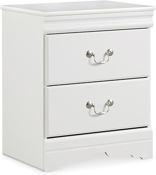 Signature Design by Ashley Anarasia Traditional Childrens 2 Drawer Nightstand, 24.41" Tall, White