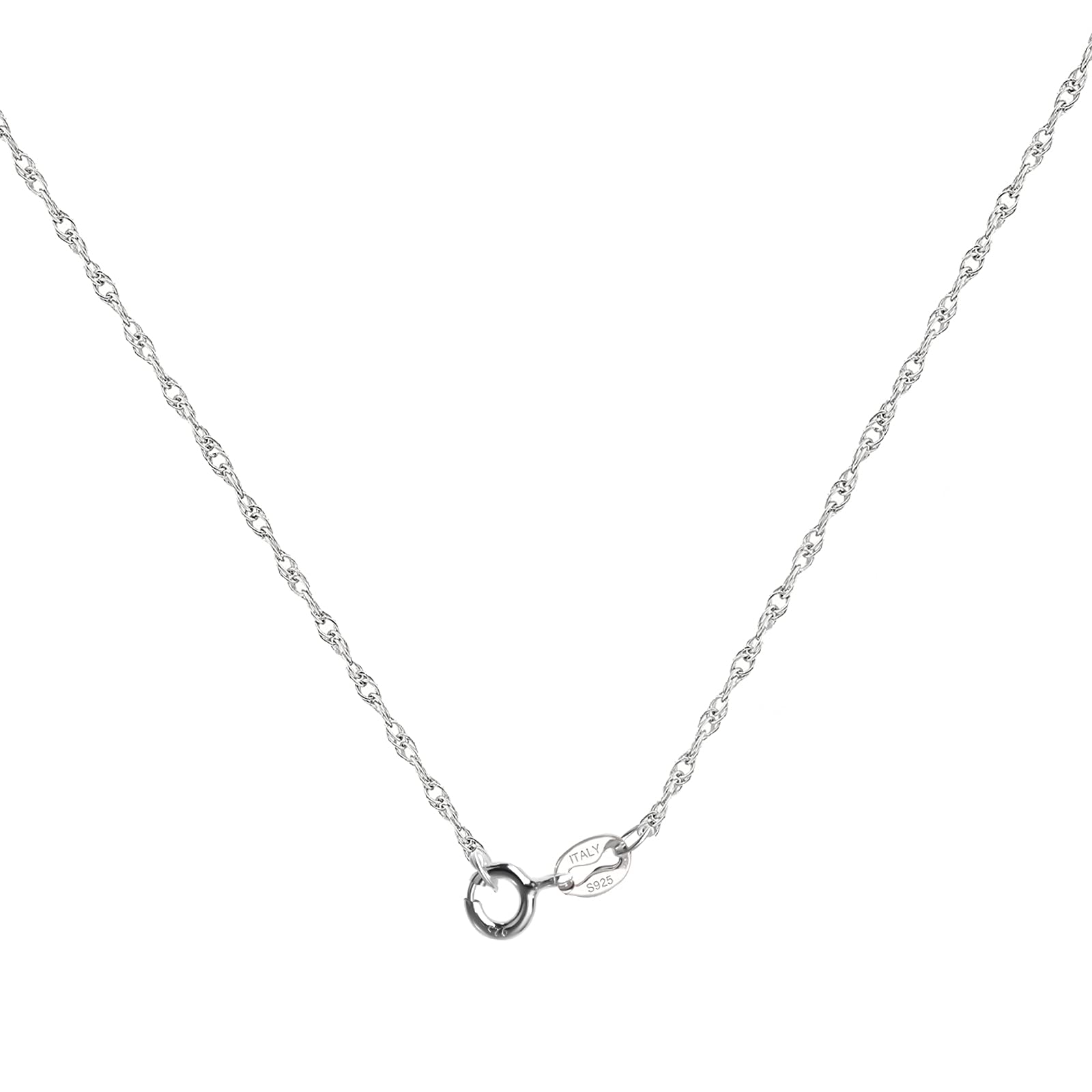 QH-Shop Collar Plata Mujer 925 45 cm Gargantilla de Plata de Ley 1.2mm Ancho Baño de Rodio Cadena Barbada Bricolaje Regalos de Joyería