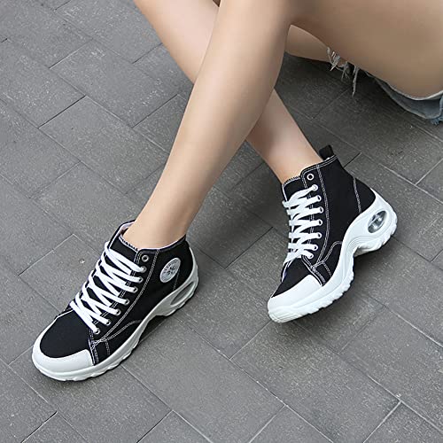 Women's High Top Heightened Sole Air Cusion Causal Fashion Sneakers Canvas Shoes4