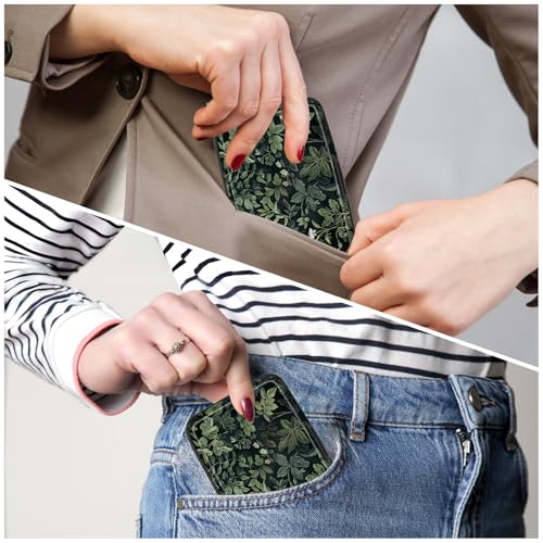 Image of Credit Card Holder, Mini Aluminum Card Wallet RFID Blocking Slim Metal Hard Card Case for Women Men, Vintage Plants