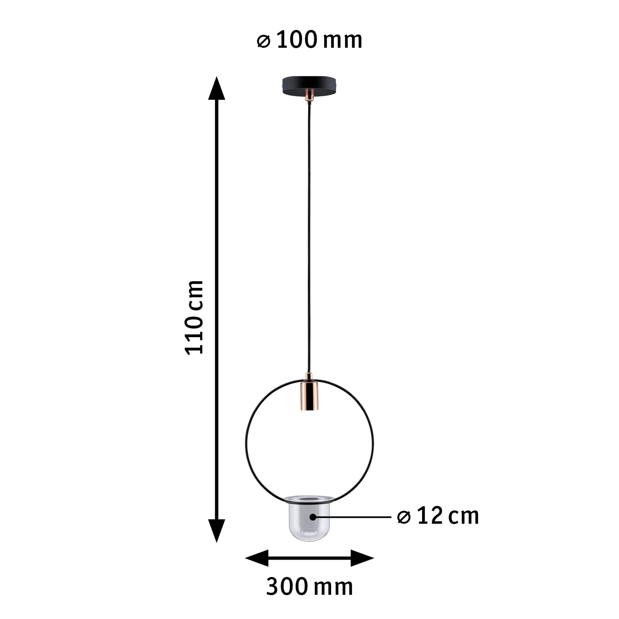 Paulmann 797.48 iluminación de techo Negro, Cobre E27 - Lámpara (Universal, Negro, Cobre, IP20, Cepillado, Metal, II)