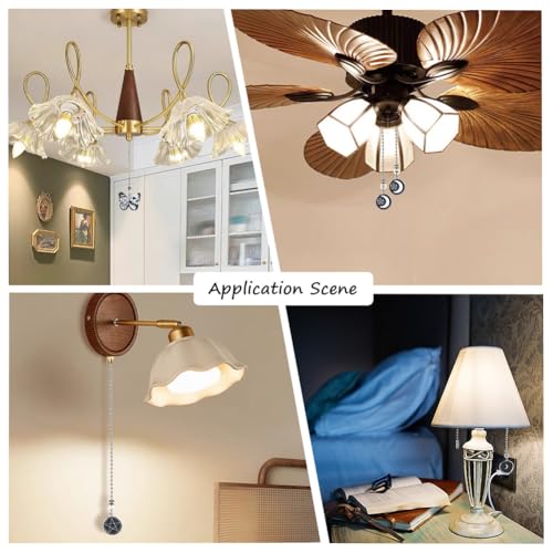 Image of CRASPIRE 8Pcs Halloween Fan Pull Chain Alloy Enamel Vintage Goth Butterfly Star Moon Sun Hanging Charm Pendant Ball Bead Ceiling Fan Chain Extender Danglers Ornament for Ceiling Fan Light Lamp Decor