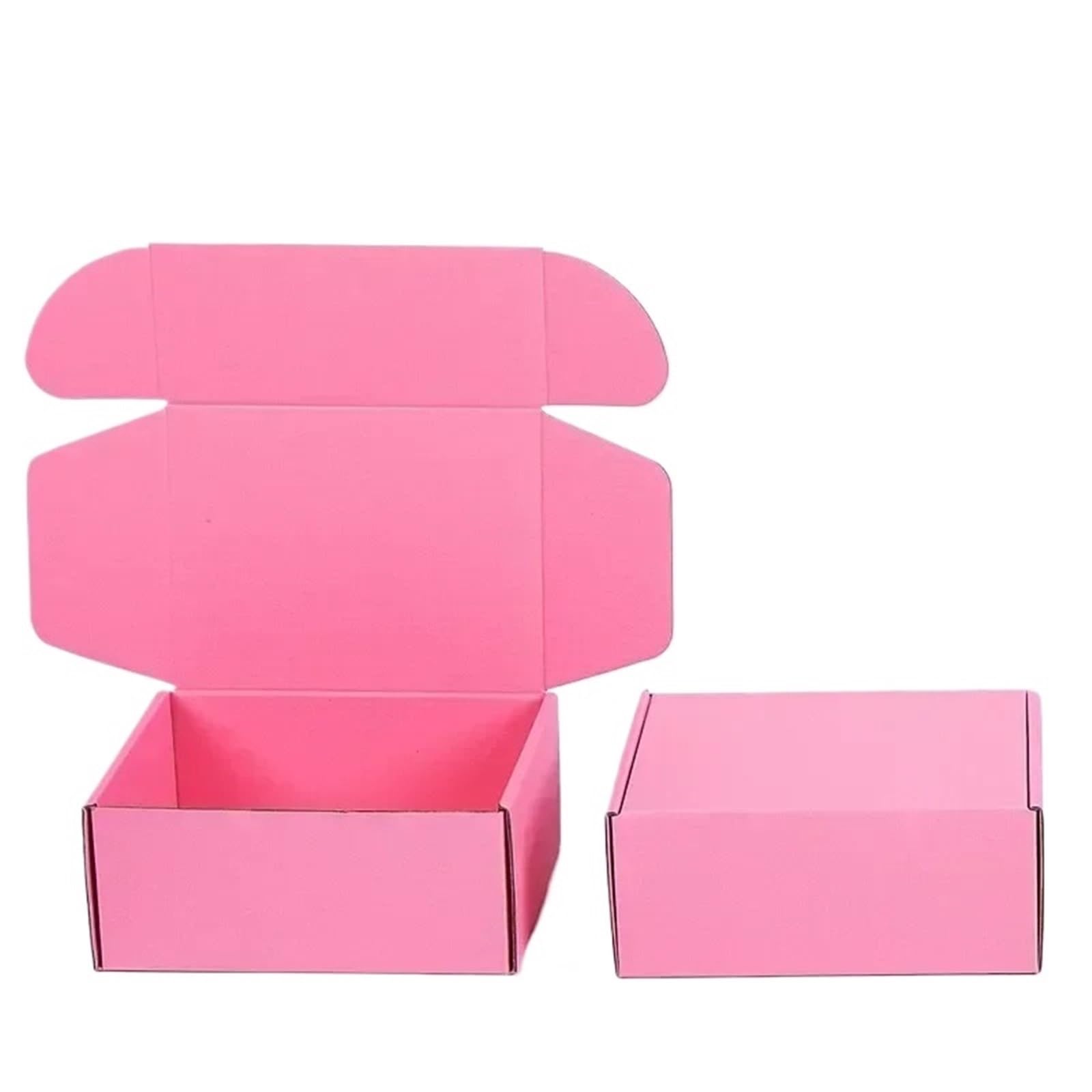 20PCS Airplane Box Colour Square Express Boxes Pack Carton Pink Three Layers Thick Stress Resistance Corrugated Paper Packing For Mailer, Shipping(Colour 08,13x13x3cm)