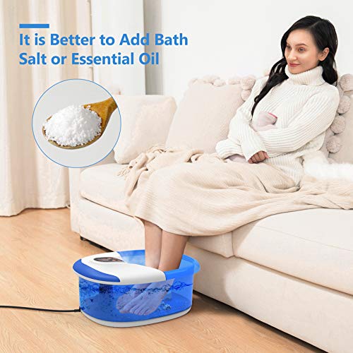 Carevas Foot Spa Massager, Heated Foot Bath with 14 Massaging Rollers, O2 Bubbles, Adjustable Temperature, Medicine Box for Tired Feet Stress Relief - Thumbnail 4