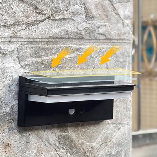 Lámpara de pared solar de 5W impermeable para exterior con interruptor. 4