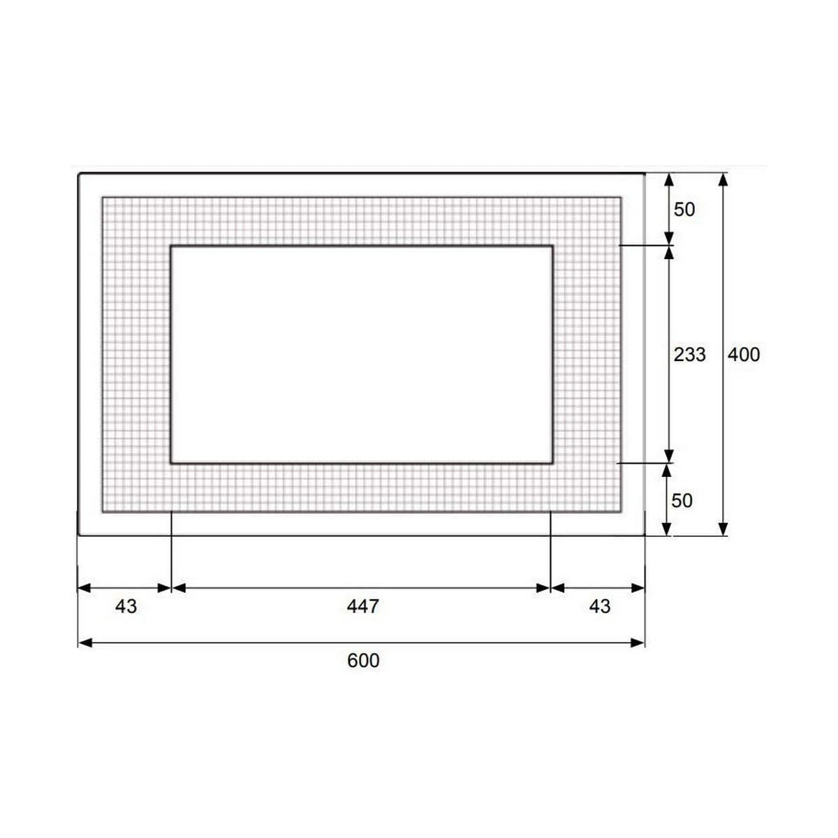 MICEL Cornice per microonde, 600 x 400 mm, Bianco, 600 x 400