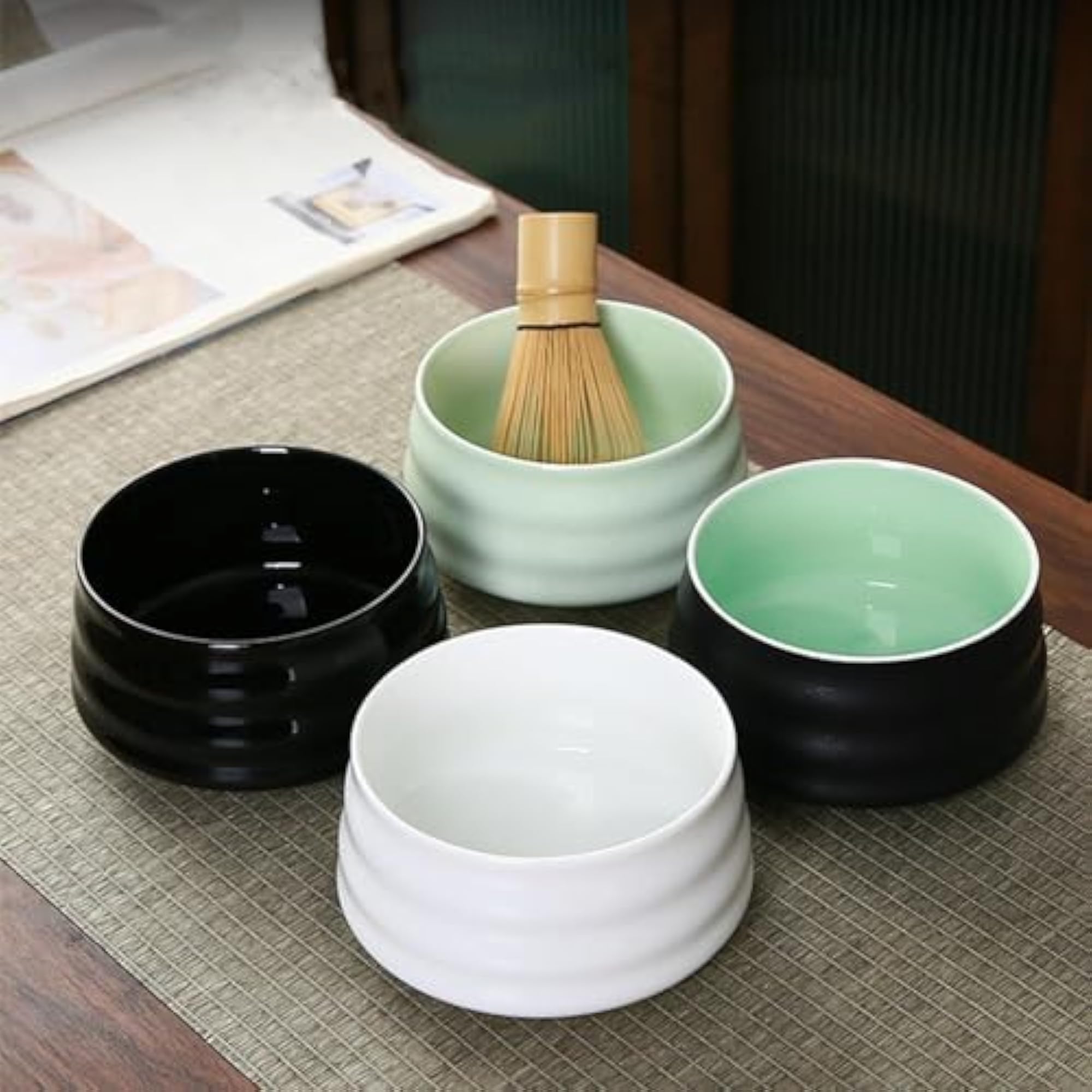 Bamboo Matcha Whisk Spoon and Holder Set, Kitchen Gift