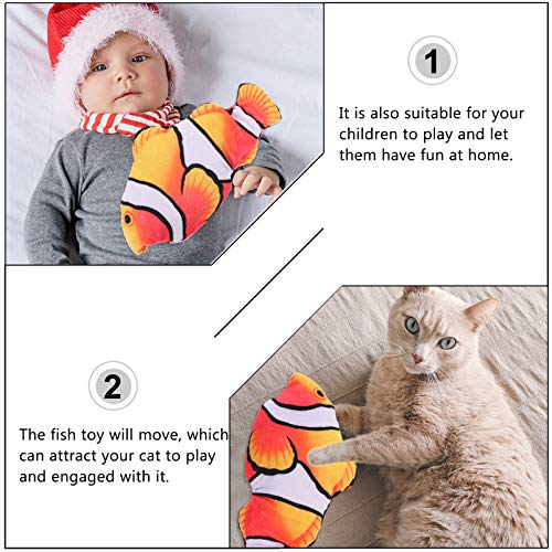 STOBOK Brinquedo Peixe Gato Elétrico Brinquedo Peixe de Pelúcia Realista Em Movimento Peixe Batendo
