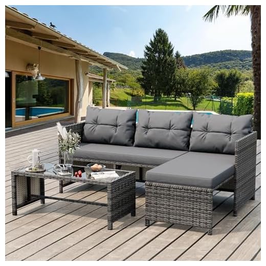 3-Piece Wicker Patio Conversation Set