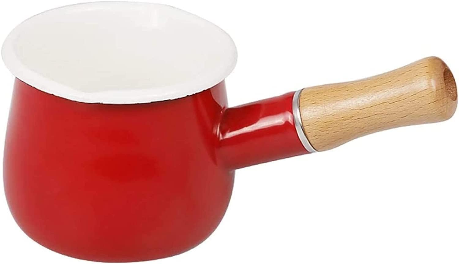 550ml Non-stick Milk Pan Double Mouth Mini Enamel Mixture Cooking Soup Pot (Color : C)