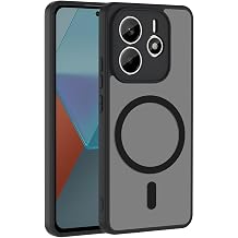 CONSTRAIN - Xiaomi Redmi Note 14 4G  in K l f MagSafe  le Uyumlu Kamera Korumal  Mat Parmak  zi Tutmayan - Siyah