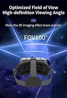 Occhiali VR per cellulare con telecomando, 3D VR Glasses Virtual Reality Occhiali PC Intrattenimento Anti Luce Blu Fit iPhone & Android 5.0-7.2 pollici