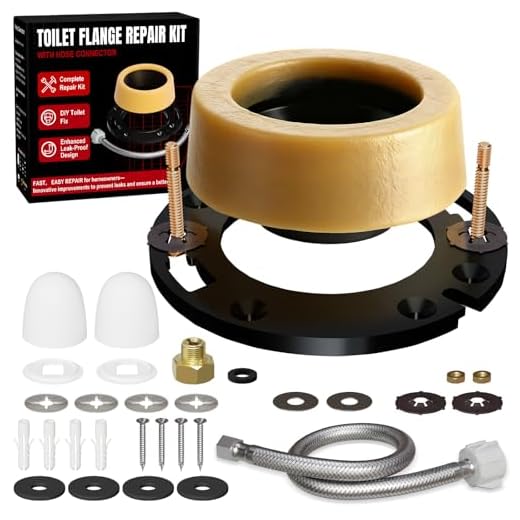 Extra Thick Toilet Wax Ring Replacement Kit with Flange & 16" Water Supply Line (7/8 in. Ballcock x 3/8 in. Comp) – Toilet Installation Kit, 3"/4" Drain Compatible, Toilet Flange Repair Kit