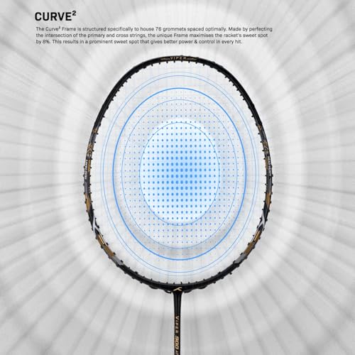 Image of Hundred Viper 900 Carbon Fibre Strung Badminton Racket with Full Racket Cover