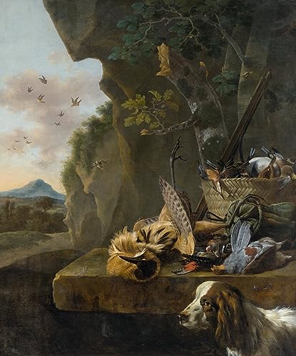 Impression sur toile Jan Baptist Weenix nature morte de chasse tableau 60x90cm