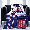Ship Next Day Custom Chicago Blanket Personalized Name Number Soft Flannel Throw Blanket Sport Fans Gifts for Men Women Youth Baby Decor for Bed Sofa,30"x40"/40"x50"/50"x60"/60"x80" #3