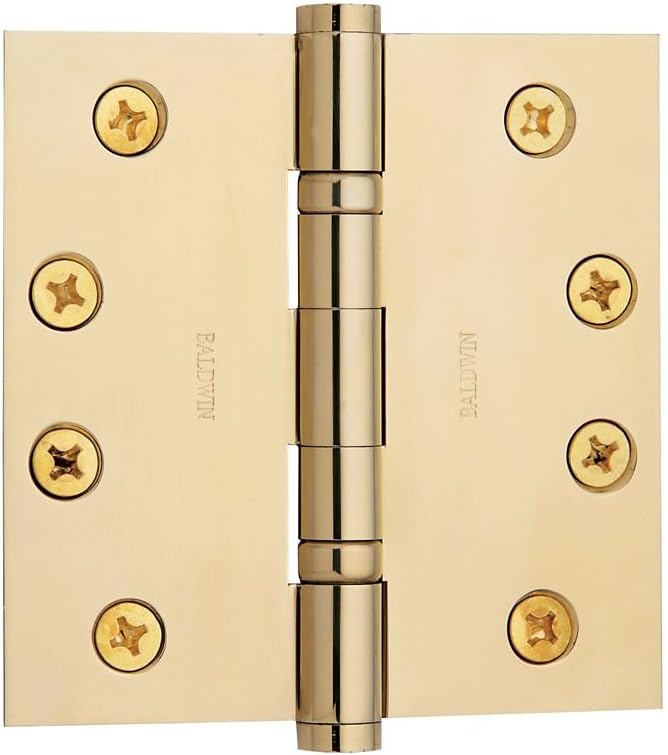 4" x 4" Lifetime Polished Brass Ball Bearing Door Hinge