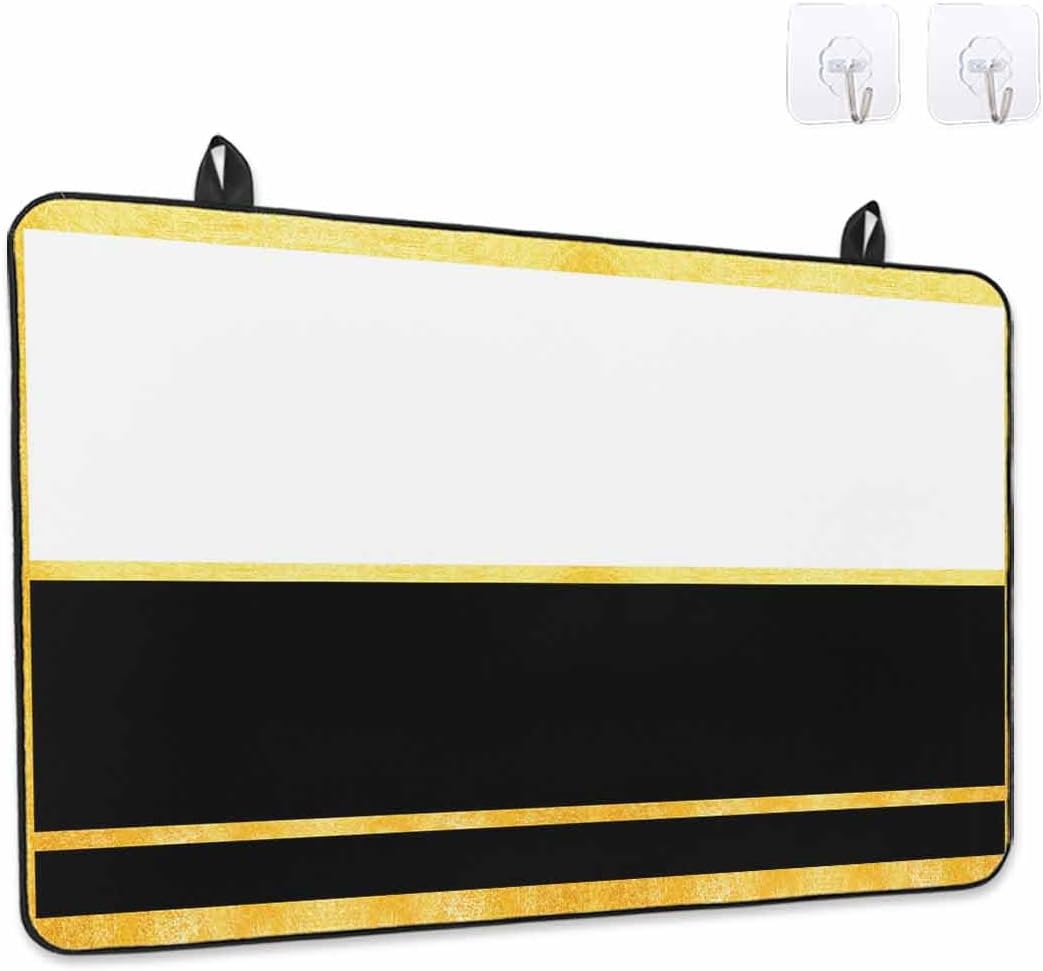 Stove Top Cover Black Stove Cover for Electric Stove Top Luxury Golden Stripes Lines Glass Cooktop Covers Anti-Slip Mat Heat R esistant Countertop Protector Kitchen Decor 28.5"x20.5"