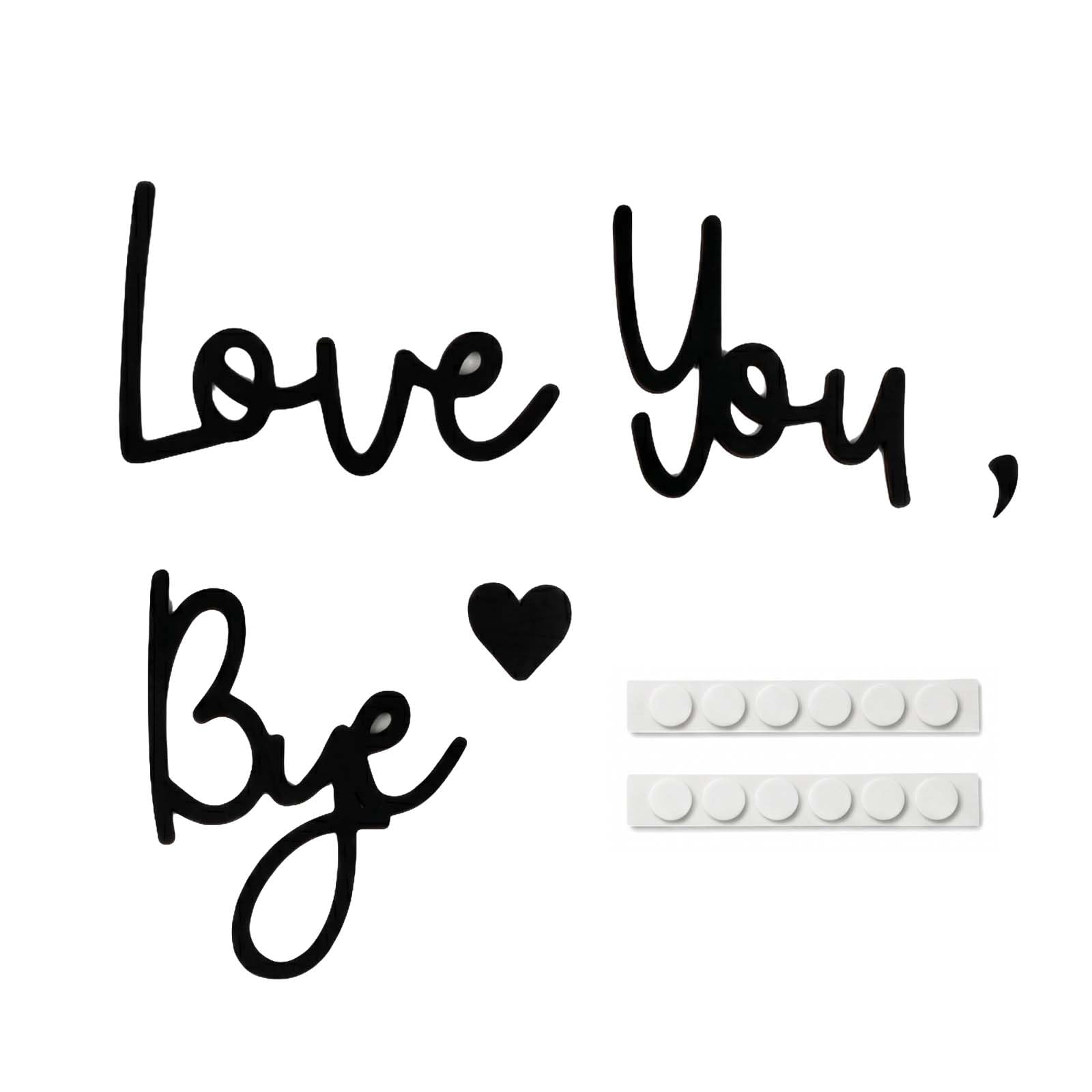 Love You Bye Above Door Sign, Wooden Black Wall Art for Hallway and Stairs, Quirky Home Decor Wall Decoration for Living Room, Door Signs for Home
