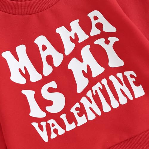 Toddler Baby Boy Valentines St. Patricks Outfits Long Sleeve Letter Print Shirts Crewneck Sweatshirt Jogger Pants4
