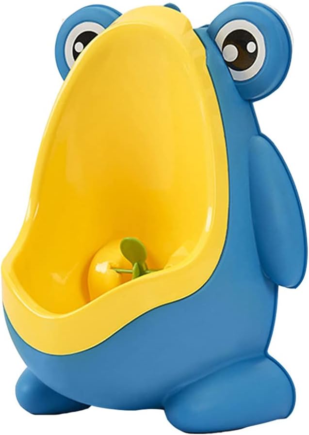 ARTIBETTER Standing Pee Toilet Potty Training Urinal Boy Children Standing Potty Toilet Frog Style Toddler Toilet Wall Mounted Kids Bathroom Pee Trainer Blue Cartoon Animal Potty