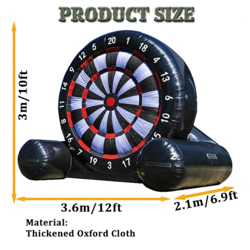 Quixnova Riesiges Kick-Darts-Set – Aufblasbares Kick- und Wurf-Fußball-Ziel-Dartboard mit 8 Fußbällen, Tragetasche und 370-W-Gebläse für Kinder und Erwachsene, Outdoor, Picknick, Party – Bild 7
