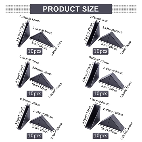 60Pcs Triangle Corner Protector, 6 Sizes Plastic Glass