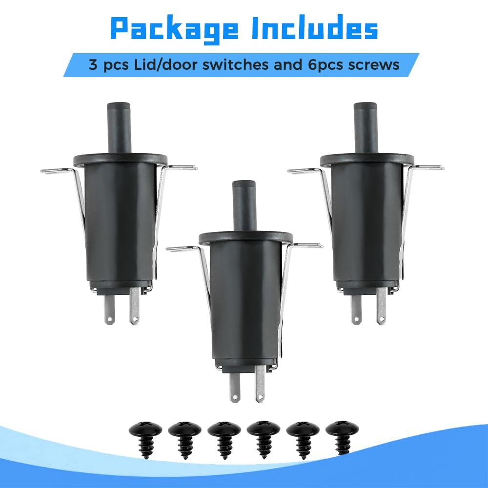 Kit de 3 interruptores de tapa de tolva/puerta, pieza de repuesto para Masterbuilt Gravity Series 560/800/1050 XL y parrilla y ahumador de carbón digital 3