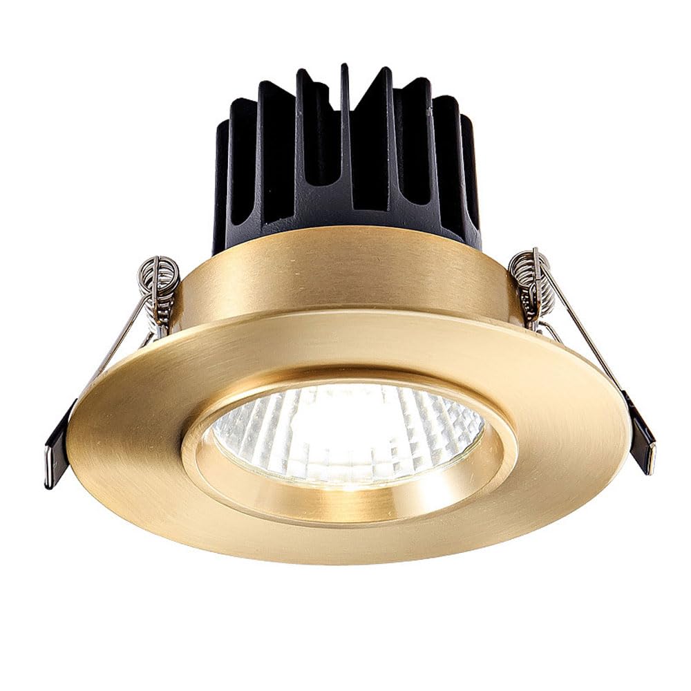 ASerZenith 3.9 Inch Ultra-Thin Round Downlight Luminaire, Brushed Brass Finish, Led Recessed Light Fixtures Dimmable Led Can Lights, Cri 90+, 3Cct 3000K|4000K|6000K,Baffle Trim,Brass