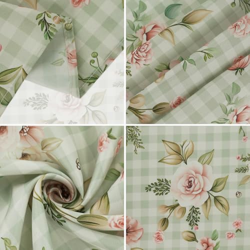 Faptoena Square Tablecloth 52×52 inch Spring Floral Table Cloth Light Green Pioneering Women Decorations for Dining Room Coffee Table Outdoor Picnic by Faptoena - Used condition - Image 5