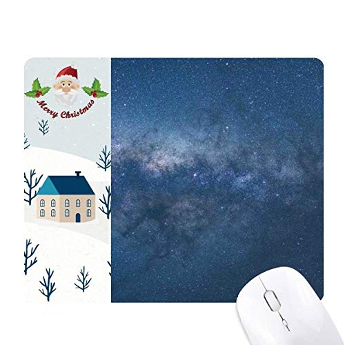 Tapis de souris galaxie avec étoiles bleues sombres et nuages pour décor bureau