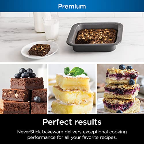 Ninja B30408 Foodi NeverStick Premium 8 inch Square Cake Pan, Nonstick, Oven Safe up to 500⁰F, Dishwasher Safe, Grey - Image 3