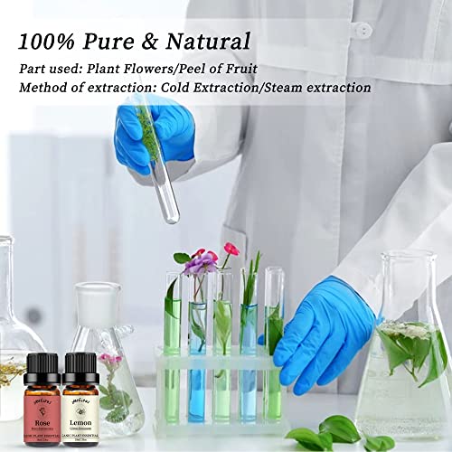 Yethious Rose Lemon Essential Oils Set 2Pcs*10Ml 0.66Oz 100% Organic Pure Aromatherapy Gift Oil Kit For Diffuser Rose Oil Essential Oil #TOP2