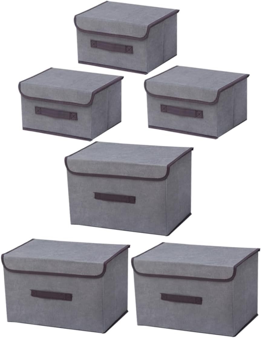 PRETYZOOM 3Sets Foldable Dustproof Clothes Organizer Versatile Storage Bins for Clothes Socks Blankets Accessories for Closet Bathroom and Home Storage Grey