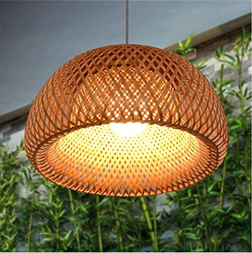 Suspension lustre décoratif en bambou tressé pour couloir et restaurant