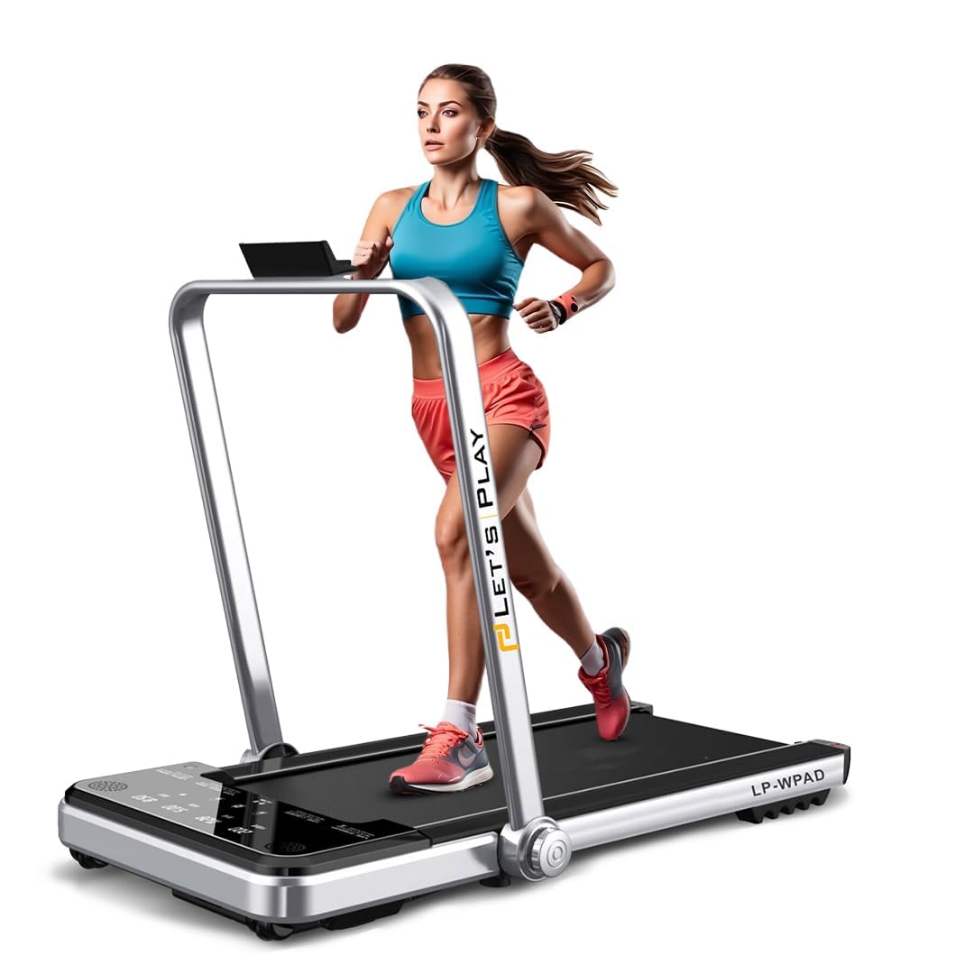 LET'S PLAY® 3 in 1 Walking Pad Treadmill for Home Office, 4HP Peak DC Motorized Foldable Under Desk Running Machine, 110Kg User Weight, 12 Km/Hr Max Speed, Remote Control, Bluetooth Speaker-image-34