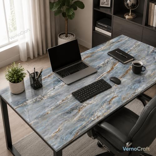 Image of Marble Waterproof Wallpaper Self Adhesive PVC DIY Sticker for Kitchen Furniture Cabinets Wardrobe Almirah Tabletop and Walls Peel & Stick Decorative Sheet (Natural Mountain 60x200cm)
