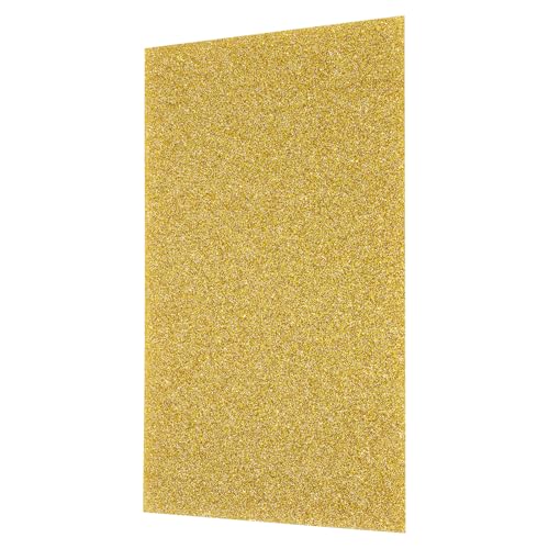 Image of MECCANIXITY 1 Pcs Gold Glitter Acrylic Sheets 1 /8 inch Thickness 12 inch x 8 inch Glossy PMMA Fluorescent Plastic Sheets Extruded Translucent Blanks for DIY Art Crafting Laser Cutting & Engraving