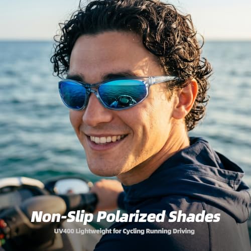 Image of FAGUMA Polarized Sports Sunglasses For Men UV400 Protection | Cycling Driving Fishing