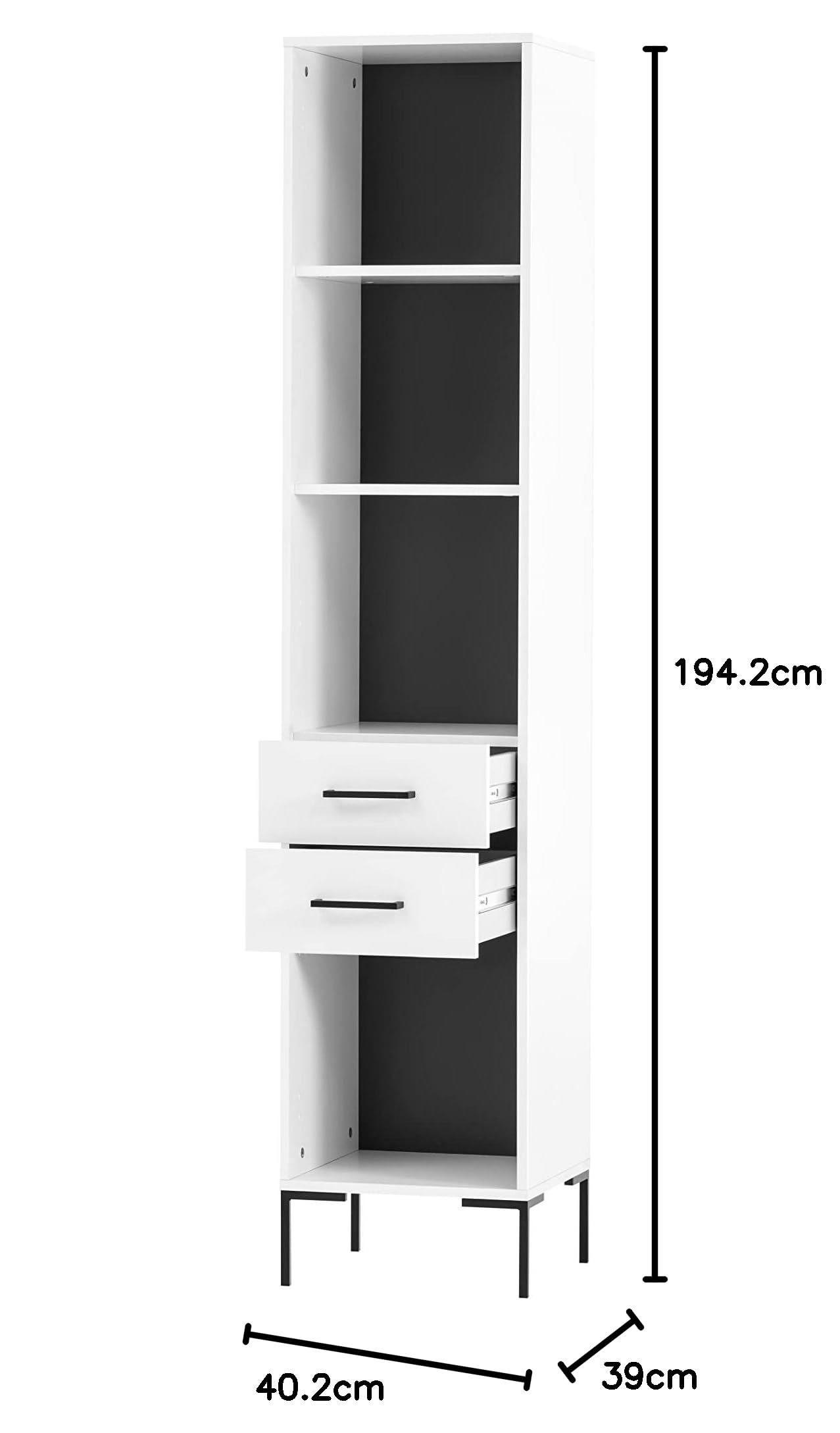 Montana 150628 Aktenschrank, 40 2 x 39 x 194 2 cm, weiß matt