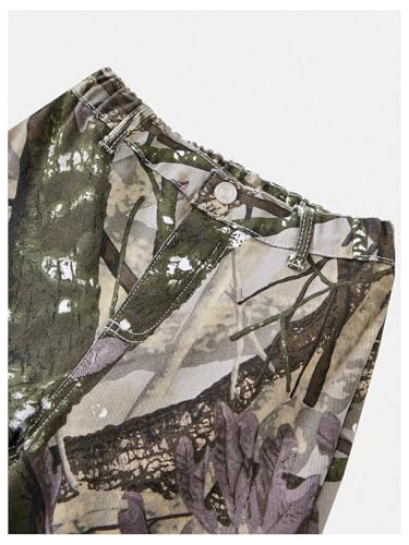 Verdusa Girl's Grunge Camo Flare Jeans Y2K Streetwear Cargo Denim Pants with Pockets3