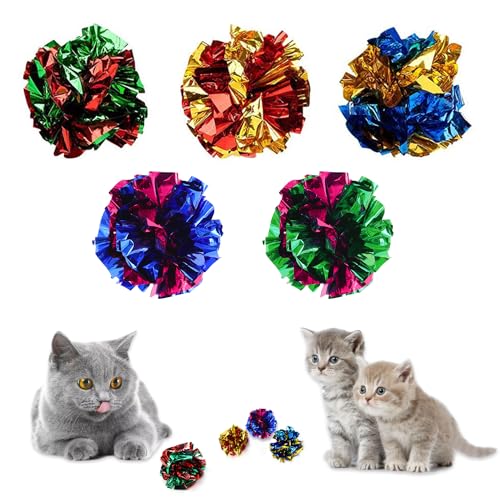 SYEYCW 20 Piezas Juguetes de Bolas para Gatos, 6 cm Pelotas de Juguete para Gatos, Coloridos Balls, Juguete de Bola Interactiva, para Jugar e Interactuar para Gatitos y Gatos Adultos, Color Aleatorio