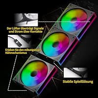 Thermalright TL-M12Q-S X3 Wireless Splicing Case Fan-120mm Quiet,Infinity Mirror ARGB Lichteffekte,Neues Power Chip Modul vereinfacht die Verkabelung,3-Packs Bausteinventilator – Ansicht 5