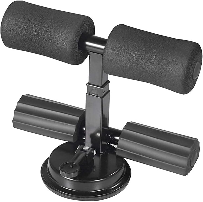 - Sit Up Bar with Suction Cup Base Adjustable Floor Exercise Anchor with Foam Rollers for Home Workout