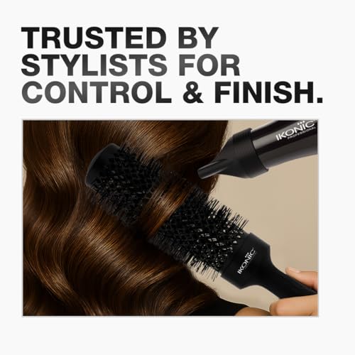 Image of Ikonic Professional Thermal Round Brush with Extra Long Barrel, Ionic Technology, Anti Frizz Styling, Curling, Volumizing & Waves for Women & Men, All Hair Types, Salon & Personal Use - TRB 32 XL