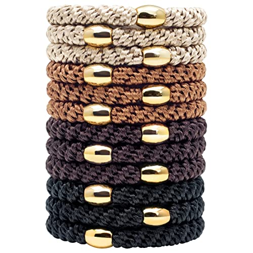 Qooocy Hair Tie Bracelets, Hair Ties For Women Girl, Ponytail Holders For Thick Hair, Superior Strong Stretchy Braided Hair Ties, No Slip Damage Crease Hair Bands-12Pcs, Classic #TOP5