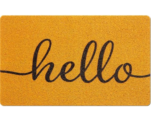 Mindsoft Hello Doormat Mat Funny Welcome Rug for Front Door for Outdoors Entrance Mat Indoor Home Holiday Decoration 18 x 30 Inch