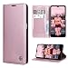 Produktbild SmartLegend Handyhülle für Samsung Galaxy A32 5G Hülle Premium Leder PU Flip Case Magnetisch Klapphülle Kartenfach Tasche Silikon Bumper Schutzhülle für Samsung Galaxy A32 5G - Rose Gold